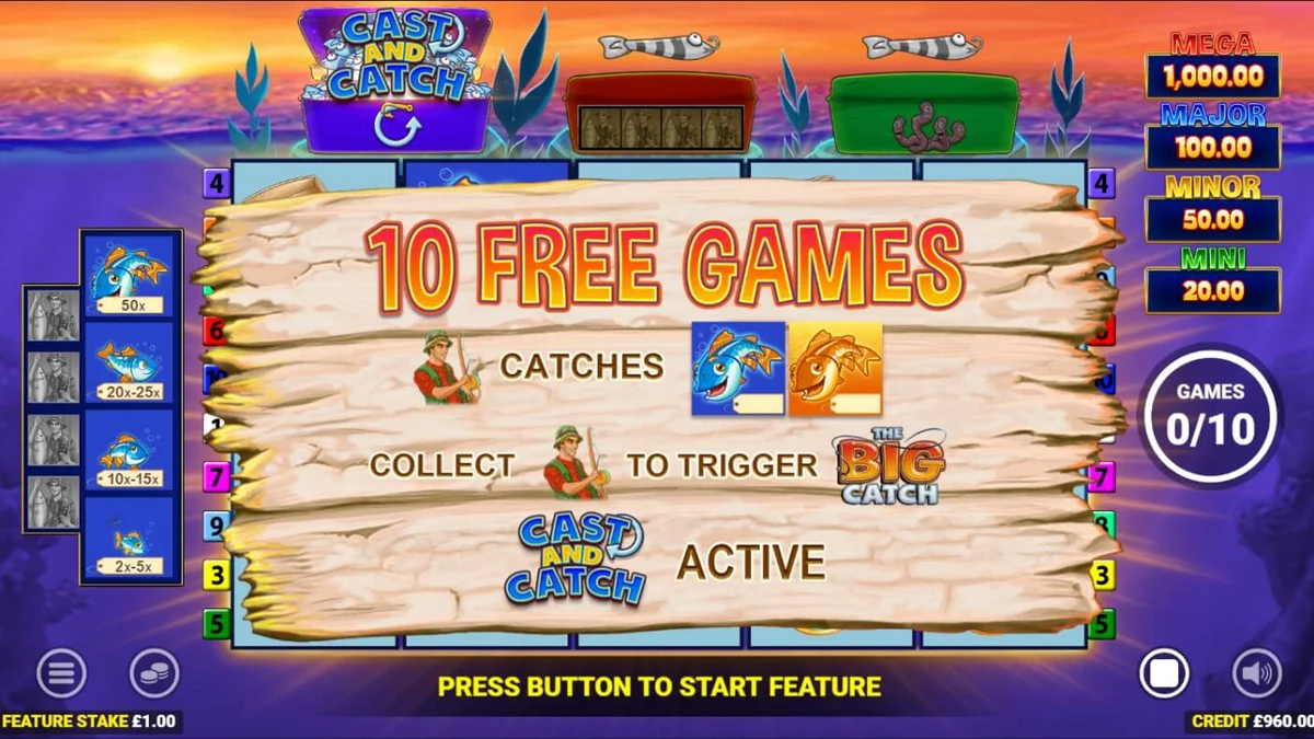 Pemandangan tepi danau yang tenang dengan simbol-simbol memancing dalam slot Fishin Frenzy Lure Em In